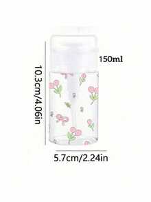 Süßes Tulpen- & Schleifen-Muster nachfüllbare Reiseflasche, Make-up Entferner Spender Flasche mit 100ml/200ml tragbarer Pumpe, geeignet für Nagellackentferner, Toner und Make-up Entferner, rundes Design, von Hand zu waschen, wiederverwendbar, Make-up Entferner Flasche, Muttertags Geschenk - Verschiedenfarbig - Übersicht 14