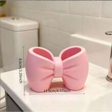 A Creative Bowknot Pen Holder And Toothbrush Holder, Great Choice For Decorating Bedrooms And Bathrooms - Màu Hồng baby - Xem 6
