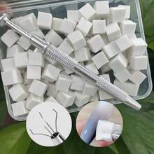 50块迷你海绵块，配四爪镊子，美甲渐变海绵，美甲凝胶工具，美甲用品，美甲工具，美甲配件，返校季，美甲，美甲工具，美甲贴纸工具 - 彩色 - 查看 2