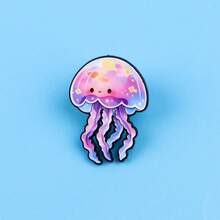 1pc Jellyfish Enamel Pin Cartoon Pins Gift Briefcase Badges Badges On Backpack Brooch For Clothes Cute Things Brooches - Multicolor - View 6