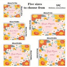 1pc Vintage Floral Blotter - Multipurpose Absorbent Pad For Mother's Day Decor, Polyester Waterproof Countertop Protector Mat For Kitchen, Dining Table, Washing Machine, Bathroom Vanity, Coffee Machine, Party Supplies To Add Happiness To Home - Red Flower Heart Frame - View 11