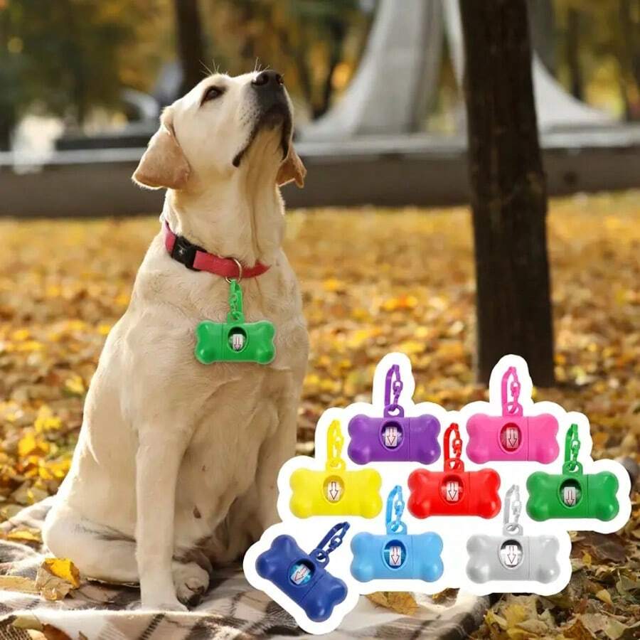 Hundespecifischer rosa knochenförmiger Müllbeutelspender, ausgestattet mit Müllbeuteln, einfach zu reinigende Hundekotentsorgung, modisch und praktisches Haustierzubehör, die beste Wahl als Geschenk