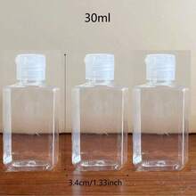 1/3/5pcs Transparent Butterfly Cap Bottles 30/50/100ml, PET Material Flip Cap Bottles, Lotion Bottles Cosmetic Travel Refillable Containers - Multicolor - View 14