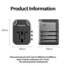 PHILIPS Bộ sạc nhanh 2A1C + bộ chuyển đổi đa năng | Một phích cắm giải quyết mọi nhu cầu du lịch quốc tế của bạn | Phù hợp với Anh, Châu Âu, Mỹ, Úc, Nhật Bản, Hàn Quốc, Singapore và Hồng Kông - Nhiều màu - Xem 4