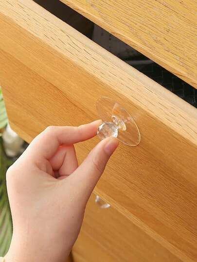 5pcs Self-Adhesive Cabinet Handles, No Drilling Required, Suction Cup Drawer Pulls, Sticky Door Knobs, Easy Install Furniture Handles Suitable For Kitchen, Bathroom, Cabinet, Wardrobe, Sliding Doors