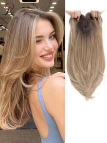 18英寸长层次感合成假发 - 金色渐变（棕色/金色），适合头发稀疏和脱发人群，增加发量，改善稀疏发际线，瞬间丰盈，佩戴舒适 - 彩色 - 查看 3