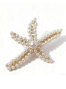 Mũ rơm nữ mùa xuân/hè kèm kẹp tóc ngọc trai thời trang, mũ Panama vành rộng có dây rút, chống nắng UPF 80+, mũ đi biển, mũ du lịch. - Màu be - Xem 6