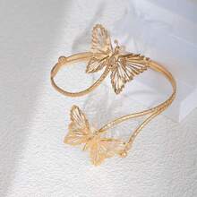 1 chiếc vòng tay hợp kim kiểu dáng phóng đại, thiết kế hình bướm thời trang, thanh lịch dành cho nữ. - Xem 9