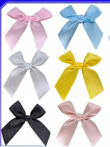 10 piezas de 2,5 cm Corbata de moño hecha a mano, accesorio de flor para botella de vino tinto, decoración artesanal DIY, corbata de moño para caja de regalo - Ver 1