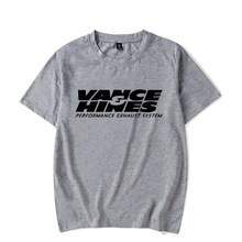VANCE HINES Motorcycle Racing Exhaust Inspired Graphic Tee, Casual Harajuku Soft T-Shirt, Unisex Summer Top - Gray - 查看 1