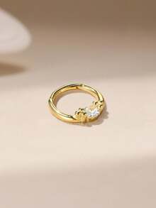1 đôi bông tai bạc 925 hình ngôi sao bất đối xứng tối giản, đính kim cương, thiết kế thanh lịch phù hợp cho phụ nữ. - đơn - Xem 4