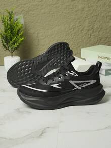 Giày chạy bộ unisex, giày thể thao đế dày thời trang, kiểu dáng đôi, phong cách, thoáng khí, nhẹ, giày nam/nữ - màu đen - Xem 3