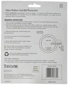 Taylor Precision 5630 6" Dial Thermometer - White - View 2