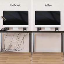 1pc 40cm/15.75in Under Desk Cable Management Tray, PVC Power Cord Concealer, Wire Organizer Duct - A - View 5