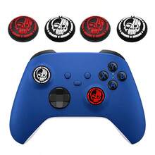 Suitable For PS2/3/4/5//360 Controllers, Red & White Cool Joystick Grip Caps, Silicone Material, Anti-Slip & Sweat-Proof, Replaceable, Easy Installation, Enhanced Grip & Comfort, Improved Gaming Experience, Essential Gaming Accessory, Ideal Gift For Gamers - View 2