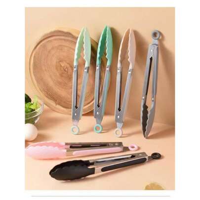 1pc Silicone Kitchen Tongs | Heavy-Duty Stainless Steel Core Heat Resistant Non-Slip Ergonomic Design | Non-Stick Food Tongs For Cooking Grilling Steak Pasta | Indoor Outdoor Camping Cooking Household Kitchen Utensils