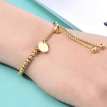 1pc Minimalist Beaded Multi-Layer Round Pendant Adjustable Bracelet For Women - Multicolor - View 2