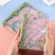 优雅闪光封面A6笔记本，油画质感日记本，学生便签本，粉丝收藏册 - 活頁本 - 查看 7