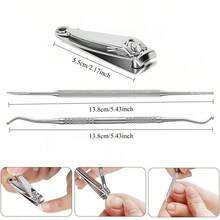 Bộ dụng cụ 5 món chuyên dụng cho móng chân mọc ngược, bao gồm kìm cắt móng lớn và nhỏ bằng thép không gỉ, dũa móng, lý tưởng cho móng dày, dụng cụ chăm sóc móng chuyên nghiệp dành cho nam, nữ và người cao tuổi. - Nhiều màu - Xem 11