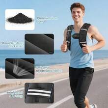 Weiged Vest 8lb/2lb/6lb/20lb/25lb/30lb Weig Vest Wit Two Adjustment Straps  Men Women Weig Vests Wit Reflective Stre  Strengt Training Running Jng Wal - 黑色 - 查看 5