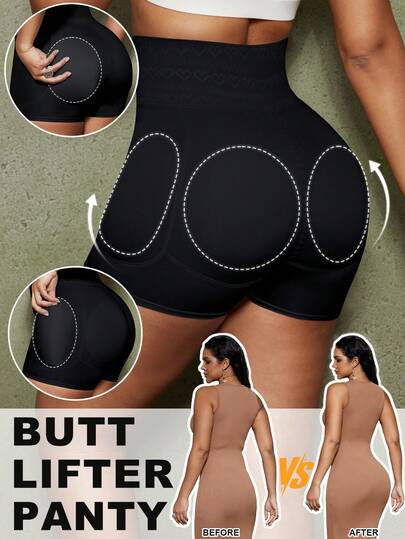 Shorts modeladores para mulheres que levantam o bumbum, com enchimento removível nos glúteos, realçando as curvas e elevando o bumbum