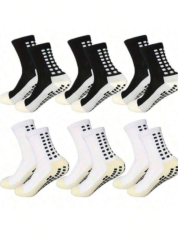 6 pares de calcetines deportivos de alto rendimiento para hombres para actividades al aire libre (4/5/6 pares), con agarre mejorado, tela transpirable que absorbe la humedad, adecuados para deportes como fútbol, baloncesto y correr.