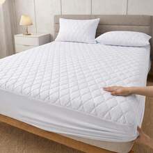 Waterproof Quilted Mattress Protector Cover With Elastic – Single, Double, Queen And King – Pillowcases Not Included - White - View 1