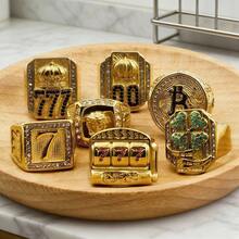 Lucky Ring 777 Men's, 18K Gold Plated Stainless Steel - Luxury Style - 5 - 查看 2