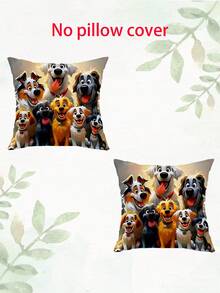 2 piezas Fundas de almohada con diseño de perro divertido y de dibujos animados, fundas de almohada creativas con diseño de animal para cabecera, fundas de almohada para sofá de sala de estar (No se incluyen los insertos de almohada) - 2pcs - Ver 12