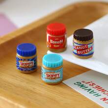 6 piezas Mini casa de juguete, modelo realista de mantequilla de maní, juguetes decorativos, adecuado para accesorios de muñecas, modelos de juguete, decoración del hogar - multicolor - Ver 1