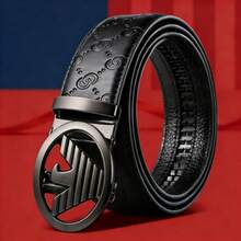 男士鸟形CC扣腰带，高品质耐用新款百搭腰带，经典时尚配饰，可搭配牛仔裤 - 彩色 - 查看 5