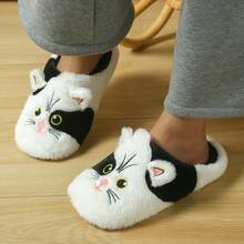 Pantuflas de mujer con estampado de dibujos animados - Negro - Ver 7