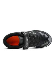 Kids' Football Shoes - Shock-Absorbing & Breathable, Comfortable & Durable, Always Ready For Match - Hook And Loop Closure, PU Upper, Nylon Lining, EVA Insole, Printed Pattern Design - Black - View 5
