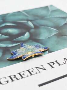 1件叶形休闲风不锈钢吊坠，适合日常佩戴、旅行、约会、送礼 - 金黃色 - 查看 7