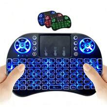 FTUREM 2.4GHz Mini Wireless Keyboard With Touchpad And QWERTY Keyboard, Arabic Remote Control, LED Backlight, Portable Wireless Keyboard For Laptop/PC/Tablet/Windows/TV/PS3/Raspberry Pi - View 3