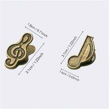 Clips de metal con clave de sol y nota musical vintage, 4 estilos de clips de papel dorados y bronce retro, artículos de papelería estéticos para amantes de la música, decoración de oficina y escuela, regalo - Dos carpetas para cuadernos con forma de clave de sol (Qinggu) - Ver 4
