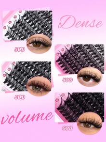 720/740/800pcs Super High-Volume DIY False Eyelashes Set, 8-16mm Mixed Length 10D-150D D Curl Natural Look False Eyelashes, Extra Thick And Fluffy, Voluminous Eyelashes Book, Friendly To Beginners, Suitable For Daily Use And Outgoing, Party, Festival And Travel Using,Styles Mixed And Can Be Matched Freelylash Clusters Kit,Lashes,Eyelashes,Fake Lashes - Multicolor - View 11