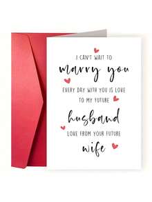 1pc Wedding Greeting Card With Envelope, Engagement Gift From Fiance, I Can't Wait To Marry You, Valentine's Day Card For Future Husband - Multicolor - View 7