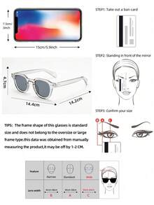 4pcs Unisex Retro Round Frame High Quality Personalized Minimalist Fashion Glasses, Suitable For Travel, Beach, Daily Wear - 4pcS組合 - 查看 5