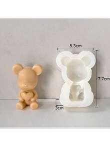 Cartoon Bear Shaped Silicone Candle Mold, Suitable For Home Decor Scented Candle Molds, DIY Plaster Resin Desktop Decorations, Resin Crafts Molds - Puppy - View 3