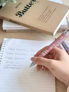 Bộ bút bi quà tặng ngày Valentine (1 chiếc/6 chiếc/12 chiếc), bút bi mực đen viết trơn tru, quà tặng Valentine cho nữ giáo viên, văn phòng phẩm trường học, luyện viết, viết chữ đẹp. - Nhiều màu - View 5