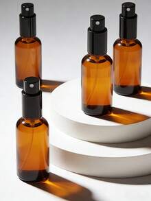 琥珀色玻璃精油喷雾瓶，防漏细雾香水喷雾器，带金属盖，便携迷你空瓶，旅行装，适用于DIY香薰护肤，TSA认证旅行必备洗漱用品瓶，男女通用，适合航空旅行、商务出行和度假。 - 彩色 - 查看 4