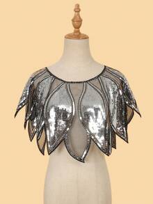 1pc Women's Summer Sequin Shawl Wrap, Evening Party Bolero Shrug - Multicolor - View 6