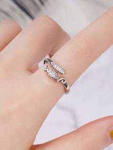 1 pieza Anillo de circonita cúbica para adolescentes, para regalo de cumpleaños, Día de la Madre, aniversario, joyería para fiestas - 1# - Ver 5