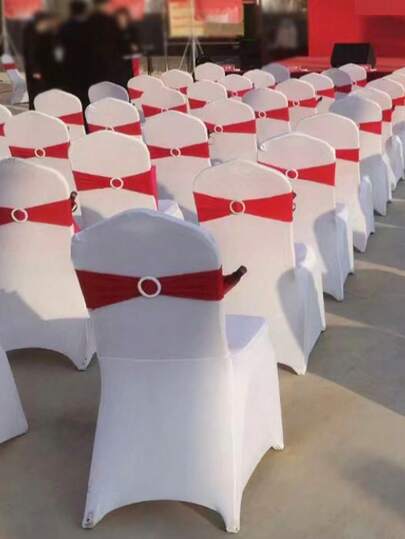 Bộ 10 chiếc, Dây đai ghế, Trang trí tiệc cưới, tiệc chiêu đãi, ngày lễ tại khách sạn, Dây ruy băng nơ co giãn, Hoa trang trí lưng ghế miễn phí, Dây đai mạ đồng