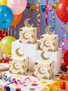 10pcs/Pack Eid Al-Adha, Eid Mubarak Party Favor Gift Candy Paper Box, Snack Box, Chocolate Paper Box - View 16