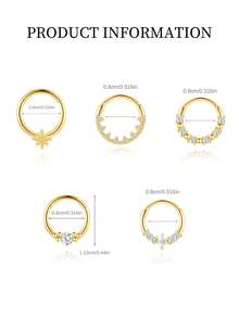 1 đôi bông tai bạc 925 hình ngôi sao bất đối xứng tối giản, đính kim cương, thiết kế thanh lịch phù hợp cho phụ nữ. - đơn - Xem 6