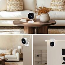 1pc 1080P Full HD Smart Mini Pet Camera, Supports WiFi Connection, Two-Way Audio, Motion Detection, Night Vision, Remote Viewing Via Mobile App. Powered By USB, No Built-In Battery. Suitable For Indoor/Outdoor Home Monitoring Of Pets Like Cats And Dogs. - White - View 9