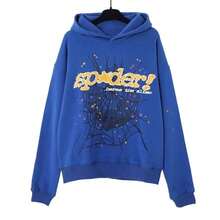 Autumn/Winter Streetwear Hip Hoodie With Spiderweb Print, Fashionable Sporty Hoodie - 黑色 - 查看 8
