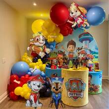 140pcs Theme Foil Balloons (Including Chase, Skye, Rubble Etc.), Birthday Party Decorations, Photography Props, Home Decor - View 1